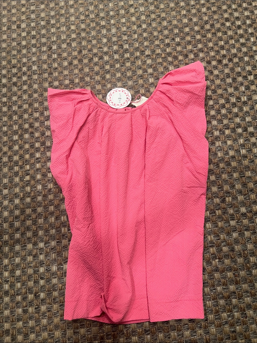 Umgee Hot Pink Textured Flutter Sleeve Blouse